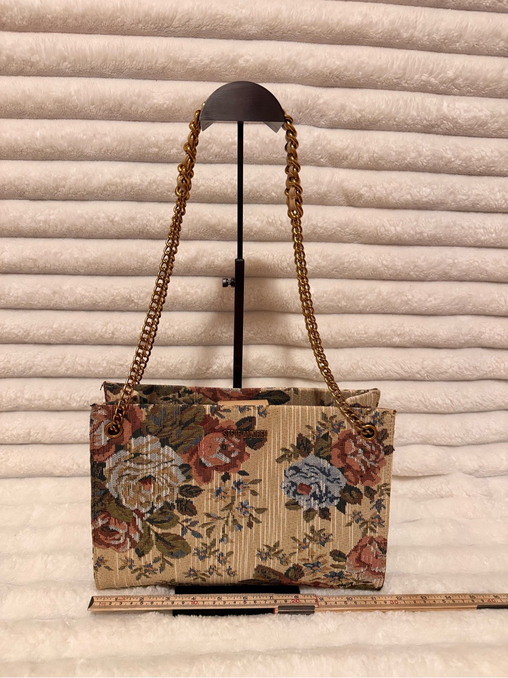 NWT Steve Madden Floral Shoulder Bag Gold Chain Strap Snap Closure Detach